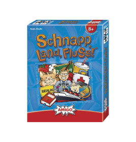 AMIGO Schnapp, Land, Fluss! - Schnelles Wortspiel für 2-6 Spieler ab 8 Jahren (07930), Box abgebildet.