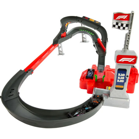 Hot Wheels Racing Formel 1® Rennstrecke-Trackset mit 3 Die-Cast Spielzeugautos im Maßstab 1:64