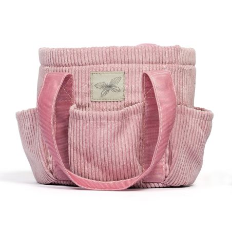 By ASTRUP® pinke Tragetasche mit Außentaschen, kurzen Henkeln und Insektenstickerei für Hobby-Pferde.