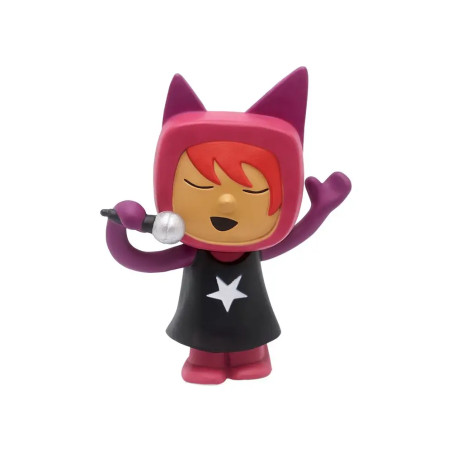 Kreativ-Tonie Sängerin: Cartoon mit Katzenohren, schwarzem Sternenkleid, Mikrofon 90 Min. Toniebox-Audio.