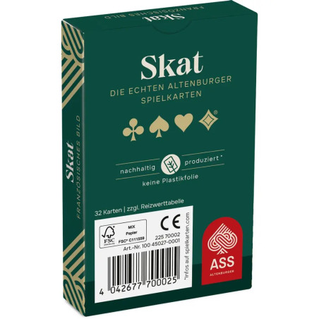 Skat, französisches Bild in Faltschachtel