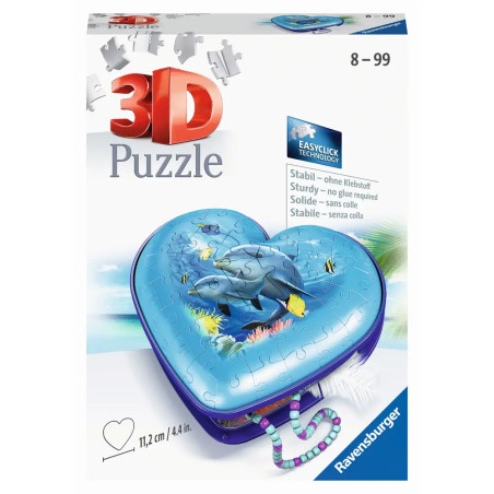 Ravensburger 11172 Puzzle Herzschatulle - Unterwasserwelt 3D 54 Teile