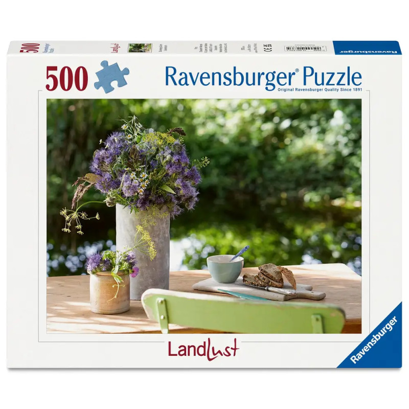Ravensburger Puzzle 12001633 - Landlust Blumengruß am Gartentisch - 500 Teile Landlust Puzzle für Ki