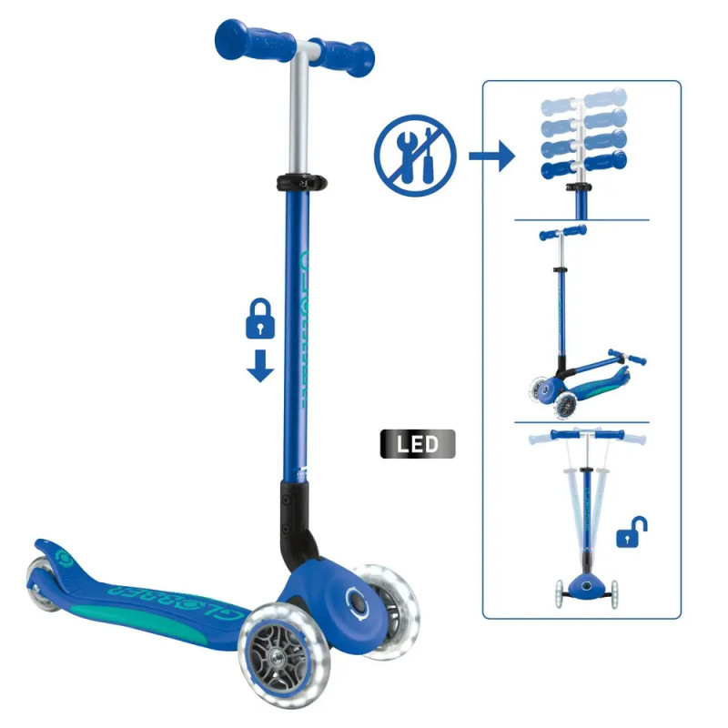 GLOBBER ELITE LIGHTS dunkelblau, mit Leuchtrollen