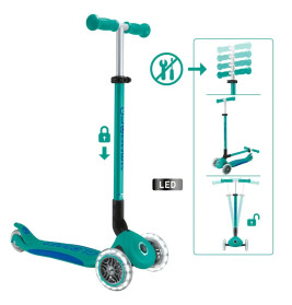 GLOBBER ELITE LIGHTS türkis, mit Leuchtrollen