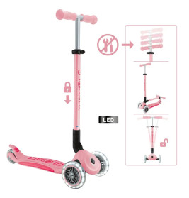 GLOBBER ELITE LIGHTS pastellrosa, mit Leuchtrollen