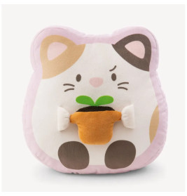 NICI mymochi Kuschelkissen Katze Angy: Plüschkissen in Katzenform, hält Blumentopf im kawaii-Design.