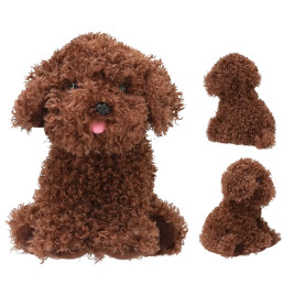 TOPModel Plüschhund Cody, dunkelbraun, 16cm, kuschelig. Von vorne, hinten und seitlich abgebildet.