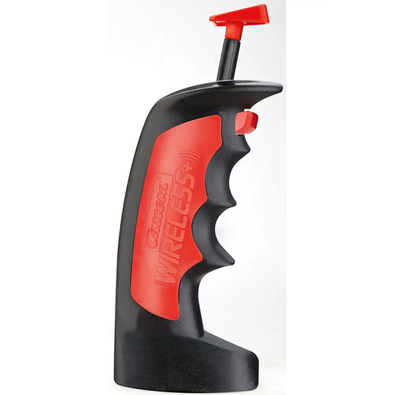 Carrera WIRELESS Handregler Digital 124/132 von Revell®, ergonomisch, kabellos, schwarz/rot, stehend.