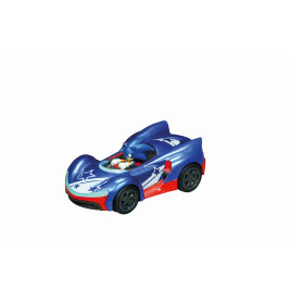 Carrera GO!!! Sonic the Hedgehog (Stars) - 1:43 Slotcar mit Sonic-Figur am Steuer.
