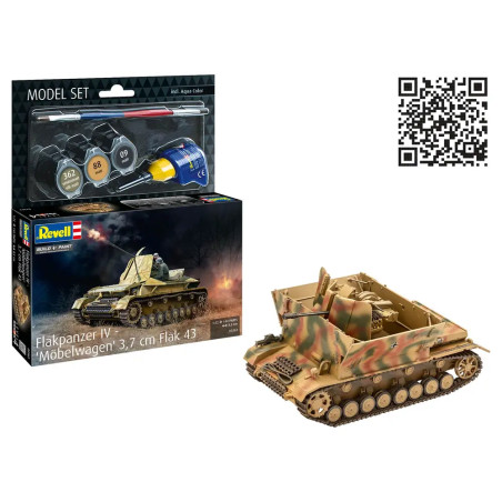 Model Set Flakpanzer IV Möbelwagen 3.7cm Flak, Revell Modellbausatz mit Basiszubehör