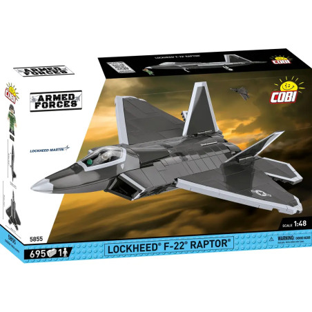 COBI-Modellbausatz Lockheed F-22 Raptor, auf der Vorderseite ist das Abbild des Jets zu sehen.