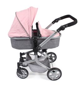 Kombi-Puppenwagen MIKA Lola Melange rosa