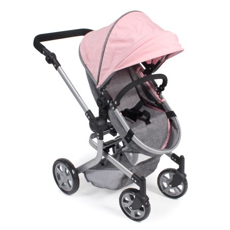 Kombi-Puppenwagen MIKA Lola Melange rosa