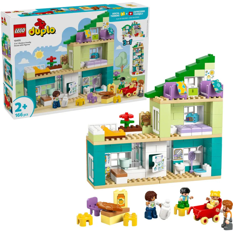 LEGO® DUPLO® 10470 Modernes Familienhaus mit Figuren – 3-in-1-Set