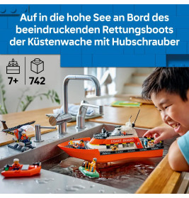 LEGO® City 60504 Rettungsboot der Küstenwache mit Hubschrauber