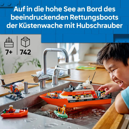 LEGO® City 60504 Rettungsboot der Küstenwache mit Hubschrauber