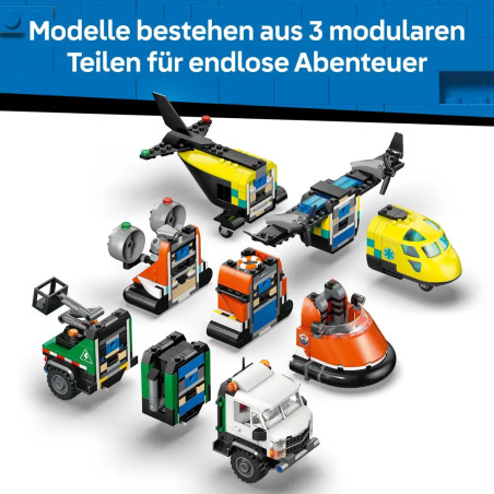 LEGO® City 60505 Kombinationsset mit Flugzeug, Wartungsfahrzeug und Luftkissenboot