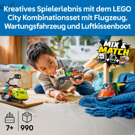 LEGO® City 60505 Kombinationsset mit Flugzeug, Wartungsfahrzeug und Luftkissenboot
