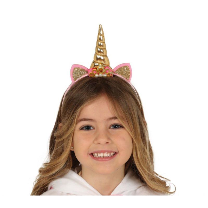 Einhorn Haarreif Gold für Kinder