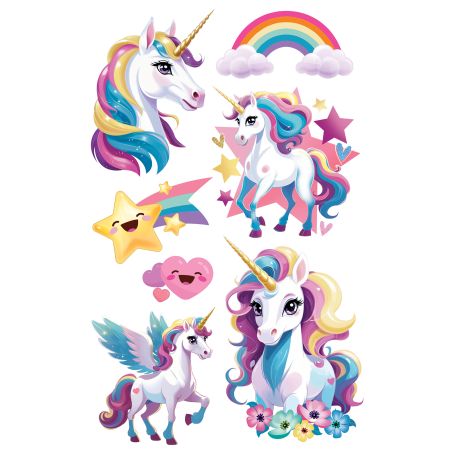 Einhorn Tattoos, 14×30cm Bogen