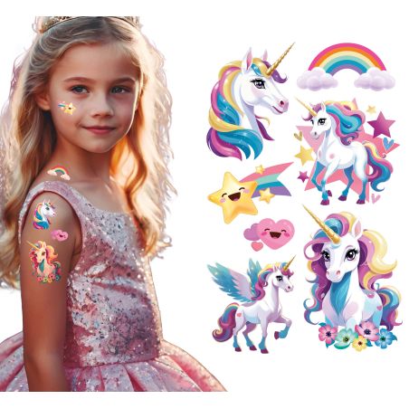 Einhorn Tattoos, 14×30cm Bogen