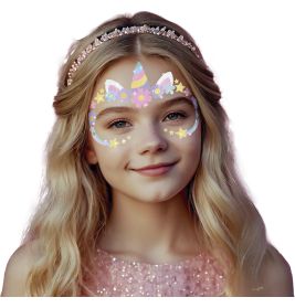 Einhornglitzer Aufkleber Gesicht