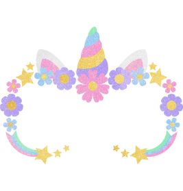 Einhornglitzer Aufkleber Gesicht