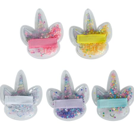 Einhornhaarclips (5 cm), 1 Stück- 6 Farben sortiert