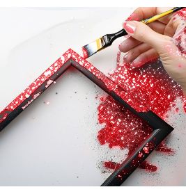 Glitter rot, biolgisch abbaubar, 10g Flasche