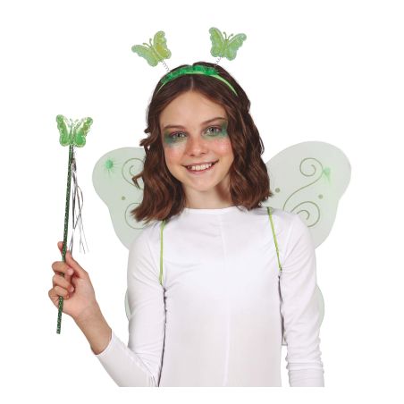 Grüner Schmetterling Haarreif und Flügel 35x40 cm