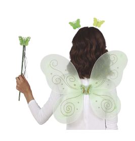 Grüner Schmetterling Haarreif und Flügel 35x40 cm