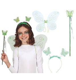 Grüner Schmetterling Haarreif und Flügel 35x40 cm