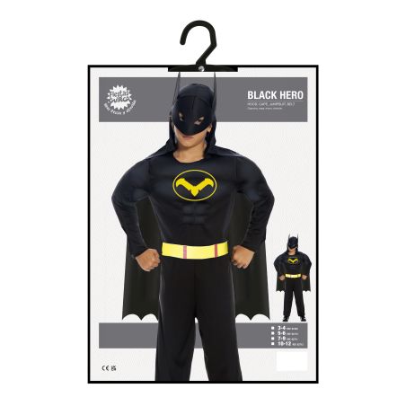 Schwarzer held kinder kostüm 10-12 jahre