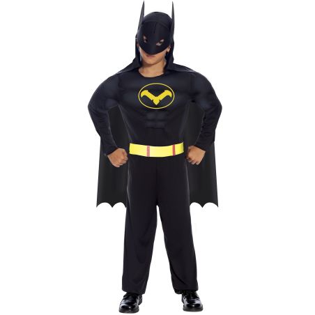 Schwarzer held kinder kostüm 5-6 jahre