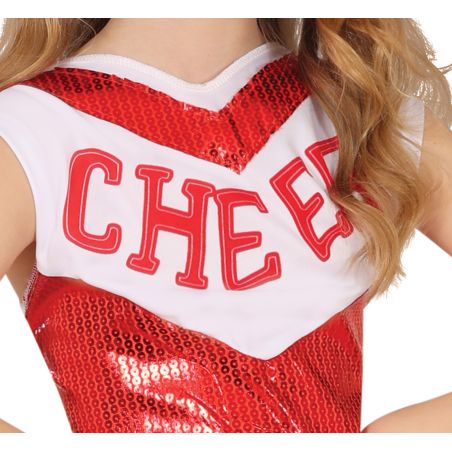 Rote Pailletten Cheerleaderin, Kinderkostüm,