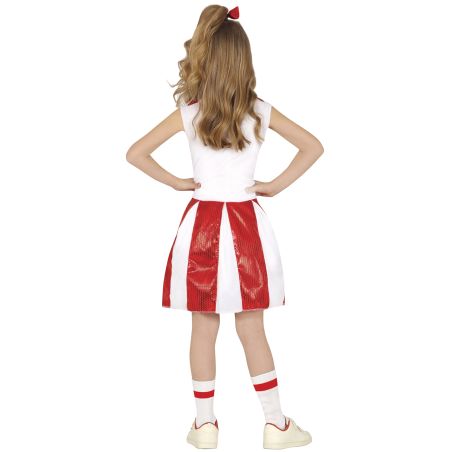 Rote Pailletten Cheerleaderin, Kinderkostüm,