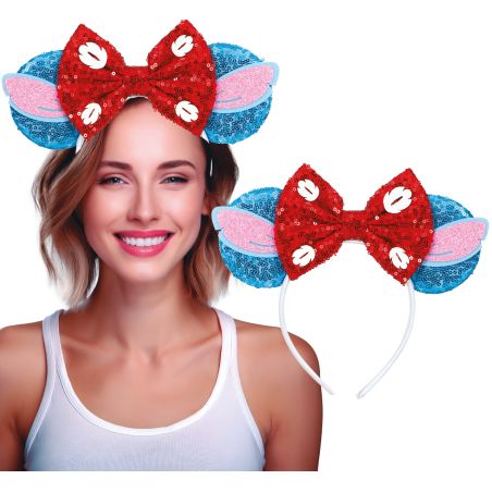 Paillettenohren mit Schleife Haarreif