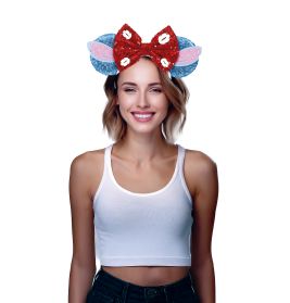 Paillettenohren mit Schleife Haarreif