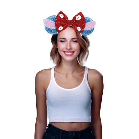 Paillettenohren mit Schleife Haarreif