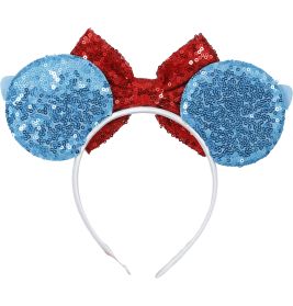 Paillettenohren mit Schleife Haarreif