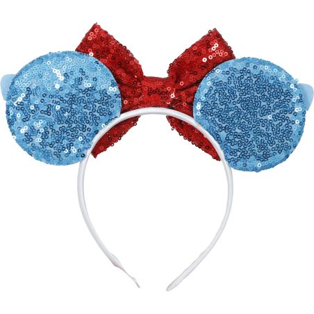 Paillettenohren mit Schleife Haarreif