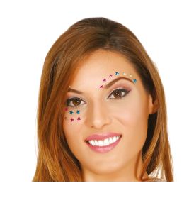 Sternförmge selbstklebende Strasssteine fürs Gesicht