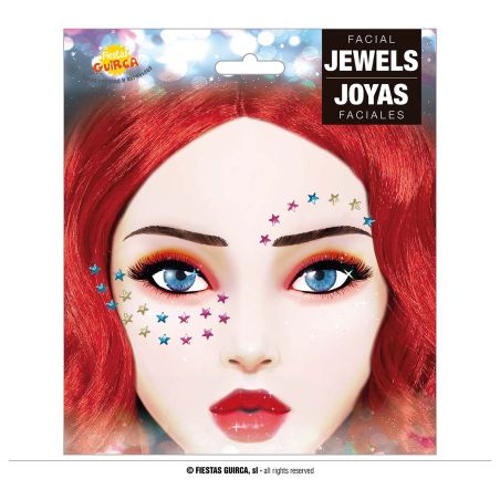 Sternförmge selbstklebende Strasssteine fürs Gesicht