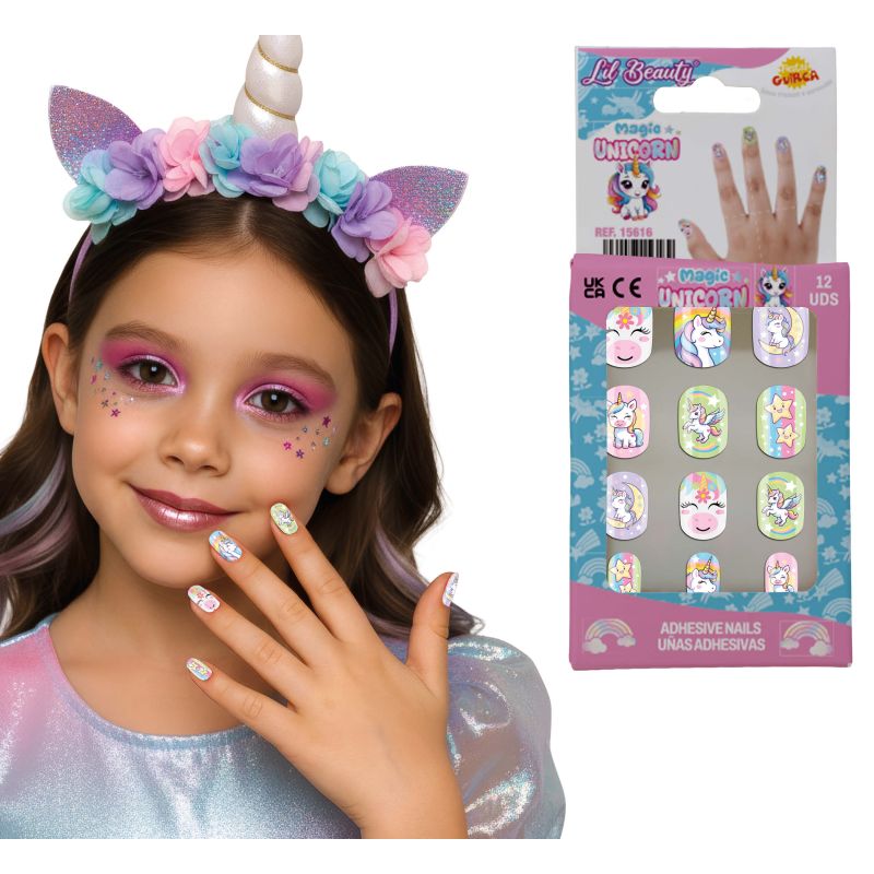 Magisches Einhorn Kindernägel selbstkleb, 12 stck
