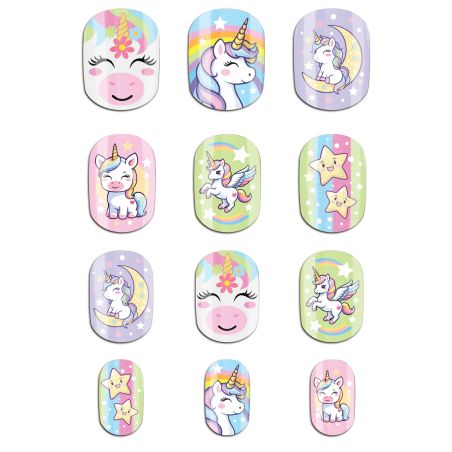 Magisches Einhorn Kindernägel selbstkleb, 12 stck