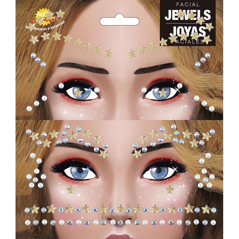 Silbersterne Strasssteine fürs Gesicht, selbstklebend