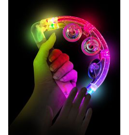 Tamburin mit Licht 16x15 cm, sortiert