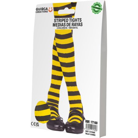 Ringelstrumpfhose gelb-schwarz 7-10 Jahre