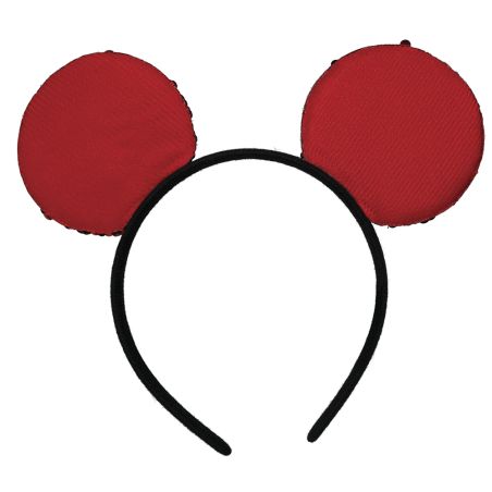 Pailletten Mausohren Haarreif rot, Erwachsene